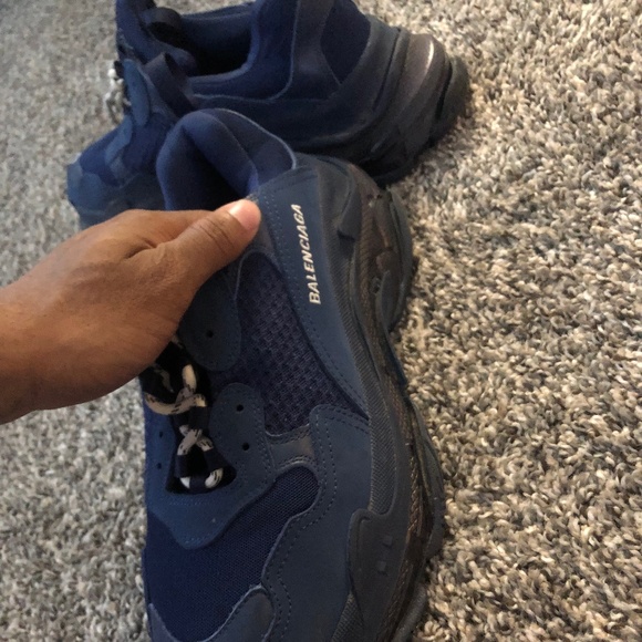 Dark blue Balenciagas and Giuseppe